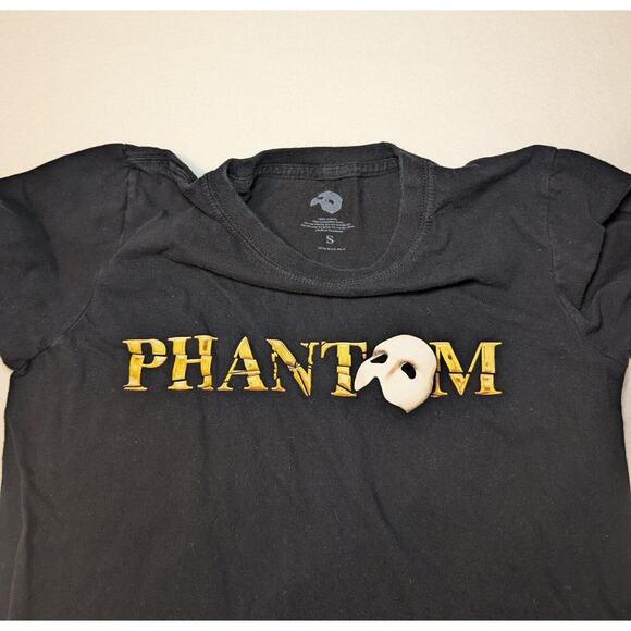 Official Phantom Of The Opera Black Long Sleeve Tee T-shirt Small EUC - Picture 2 of 3